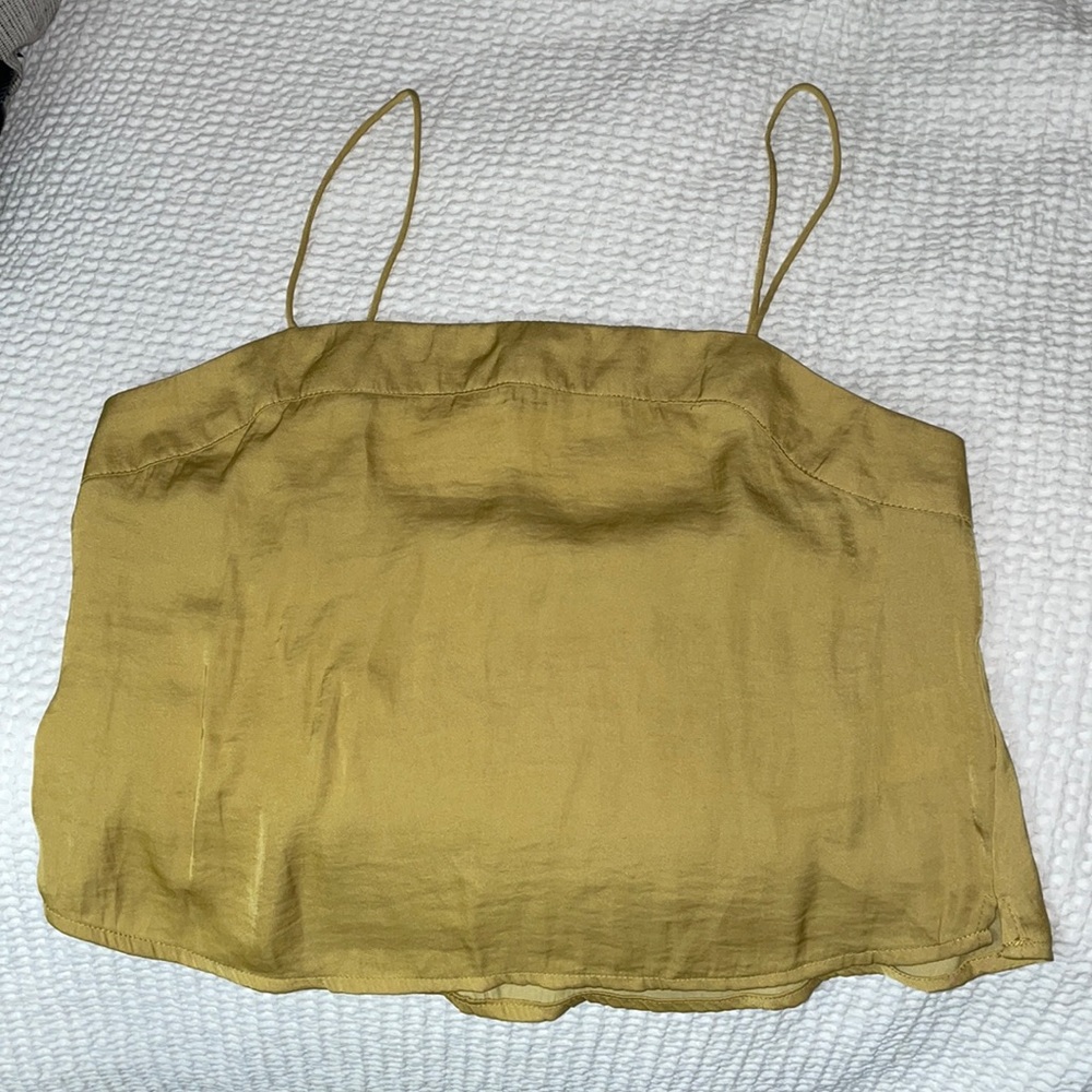 Trendy silk crop top. 💛💛💛💛💛💛 Urban Outfitters. Size XS.